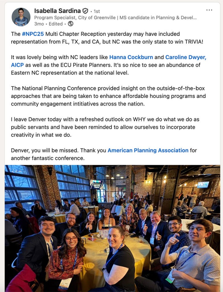 Isabella Sardina's Linkedin Post