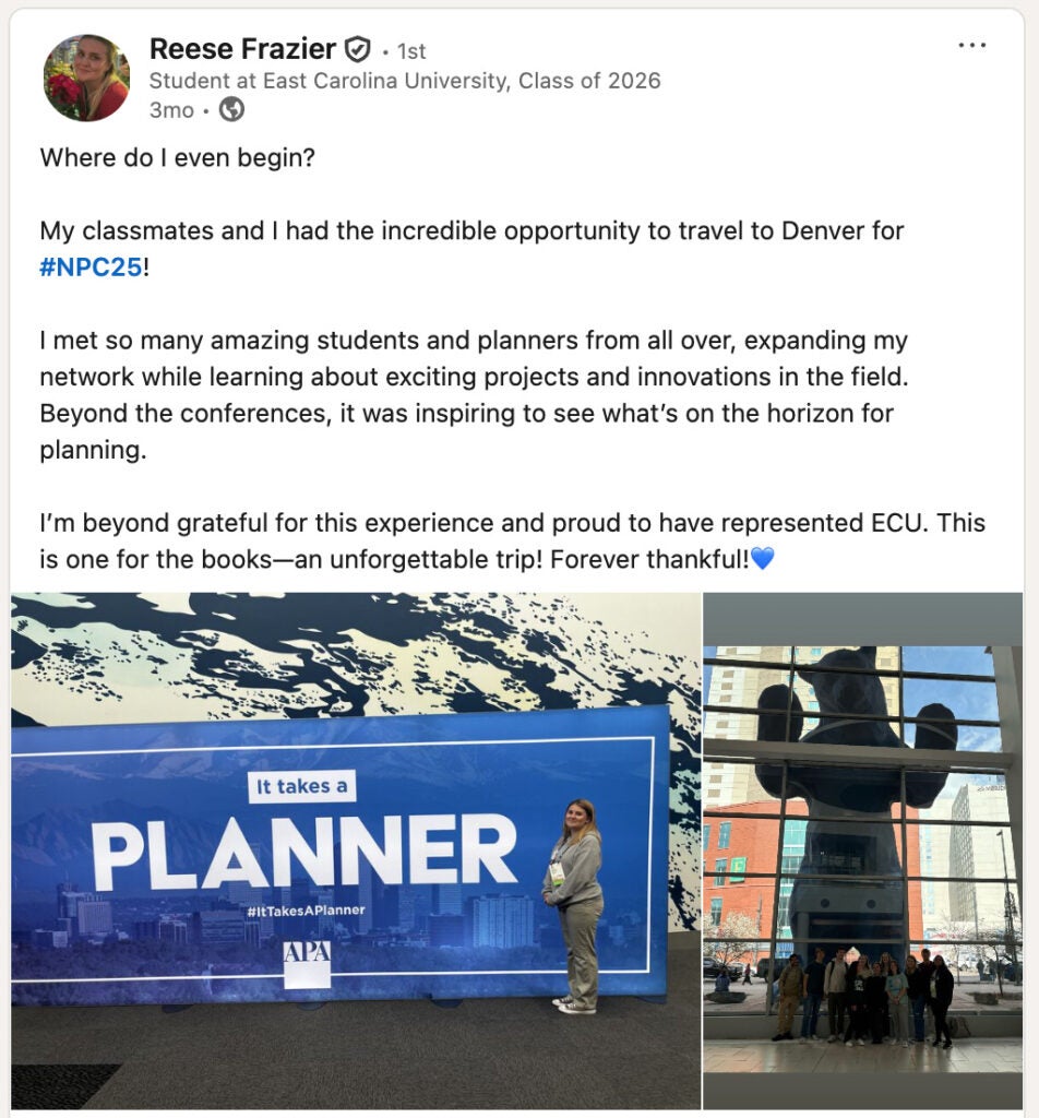 Reese Frazier's Linkedin post